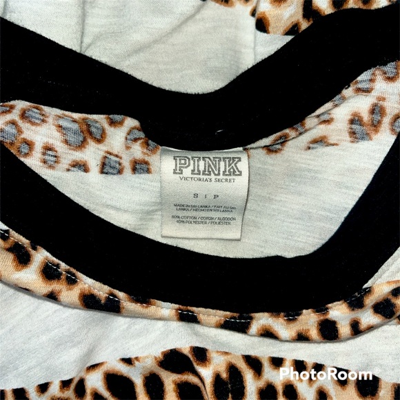 VS PINK Cheetah Print Striped Long Sleeve - Picture 3 of 3